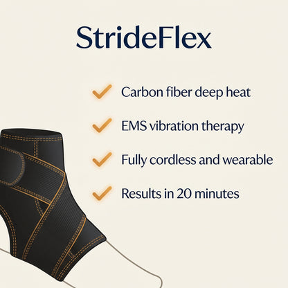StrideFlex™ benefits: carbon fiber heat, EMS, cordless