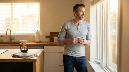 FlexGuard™ — Saturday morning after. Standing in the kitchen, pain-free. Normal.